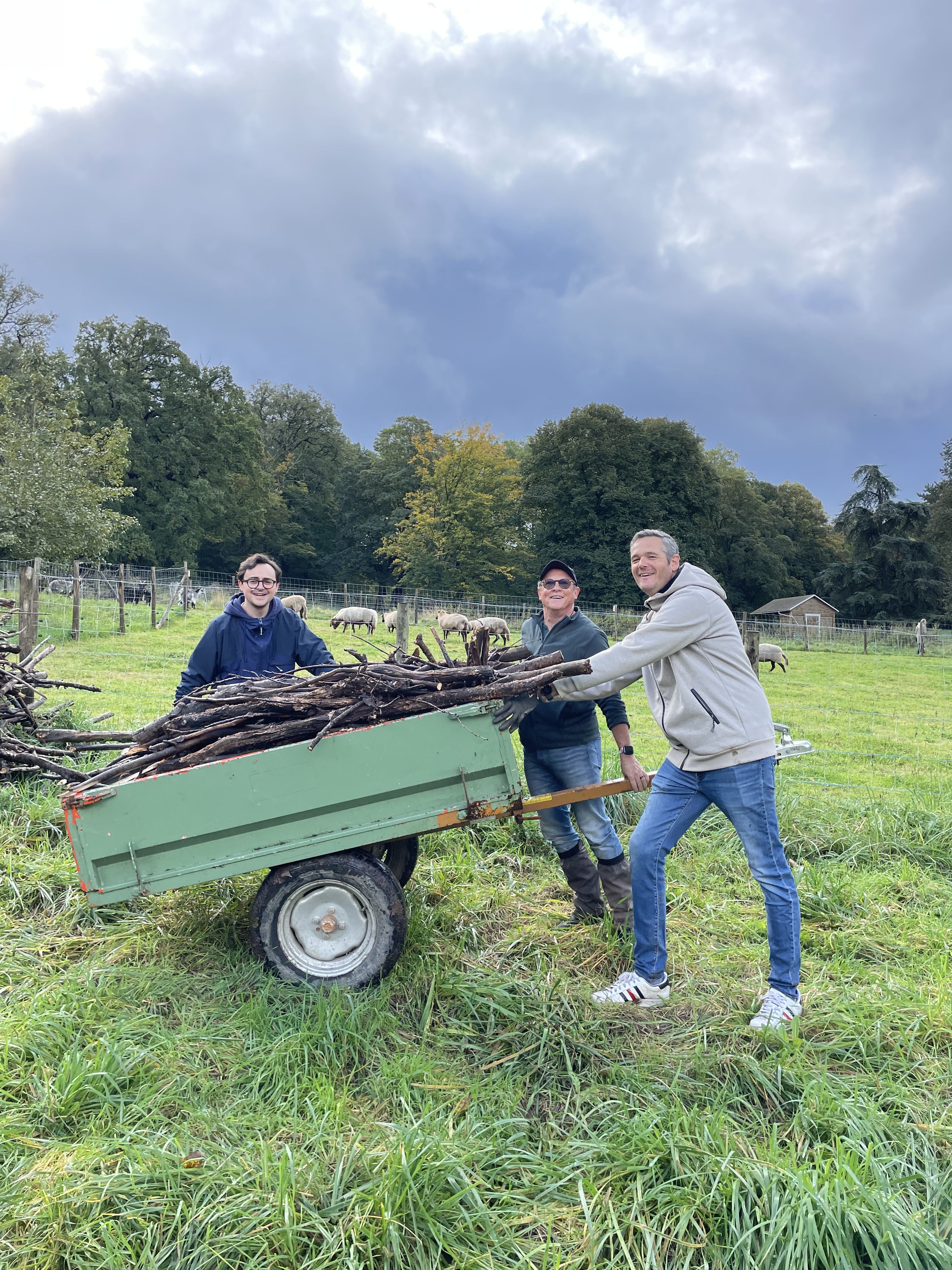 Collaborateurs lors d_une action de ramassage de bois